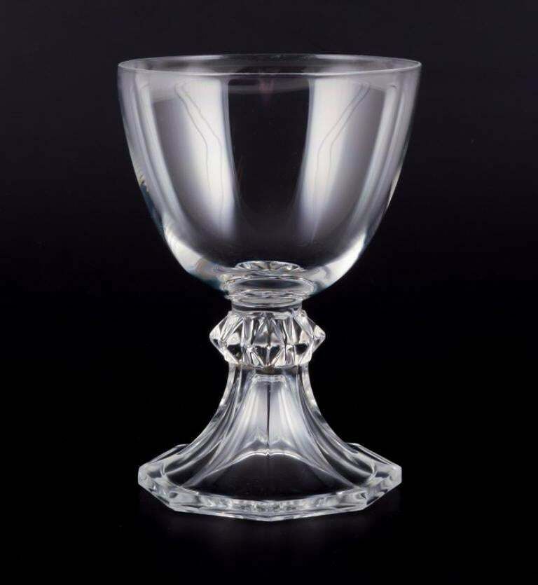 Val St. Lambert, Belgium. Set Of Six Red Wine Glasses In Clear Crystal Glass. photo for sale