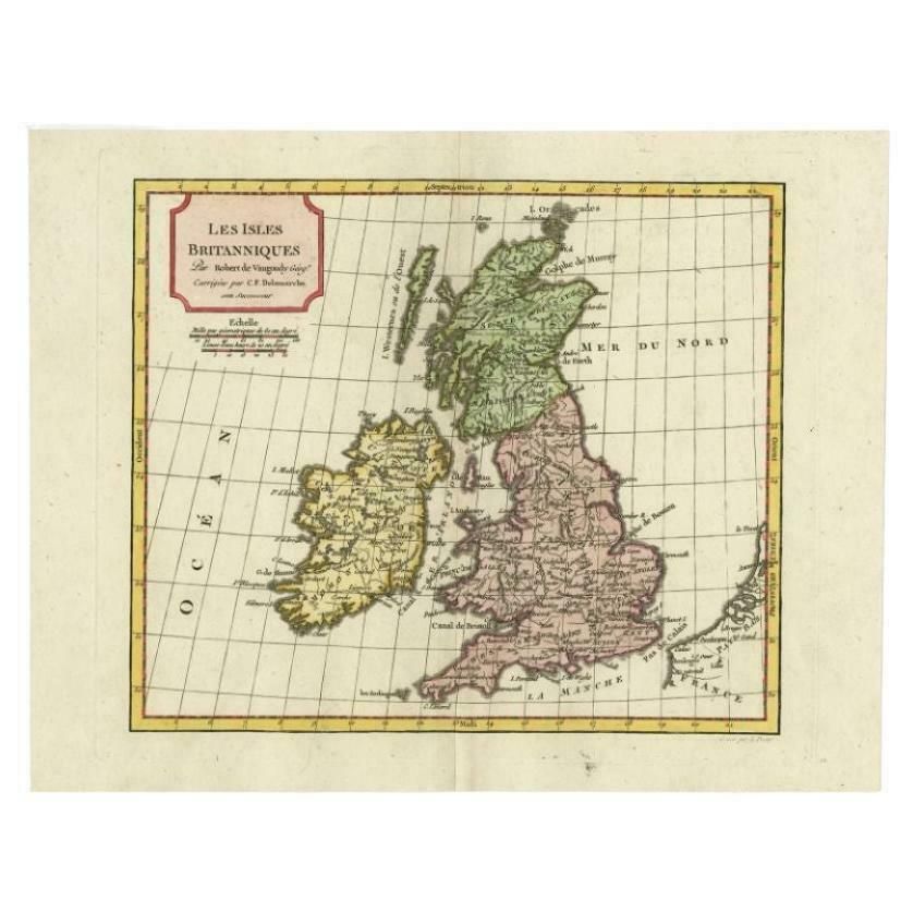 Antique Map Of The British Isles By Delamarche, 1806