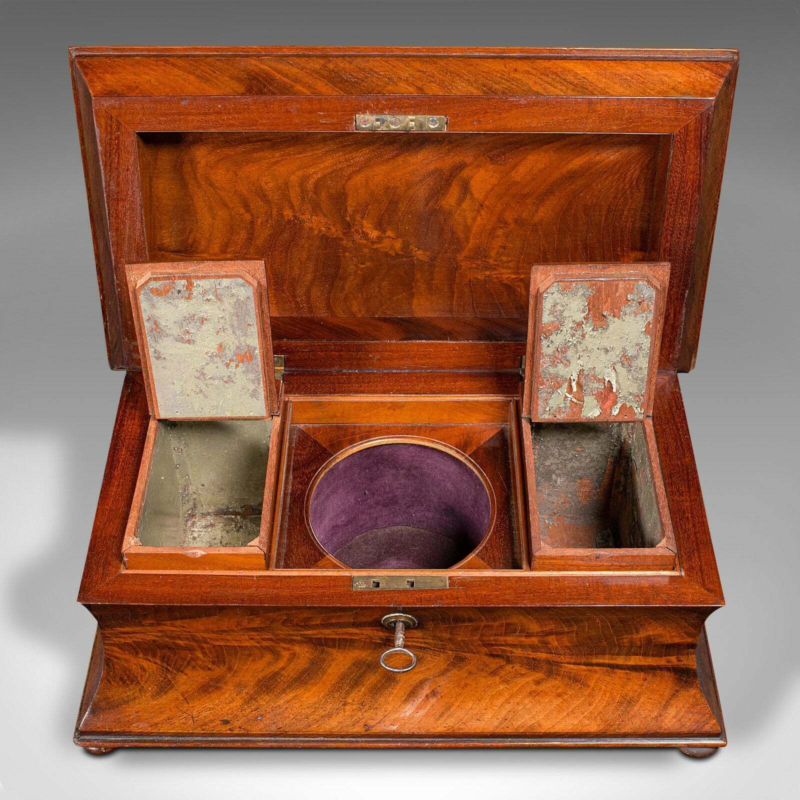 photo furniture Antique Drawing Room Tea Caddy, English, Flame, Sarcophagus, Regency, Circa 1820