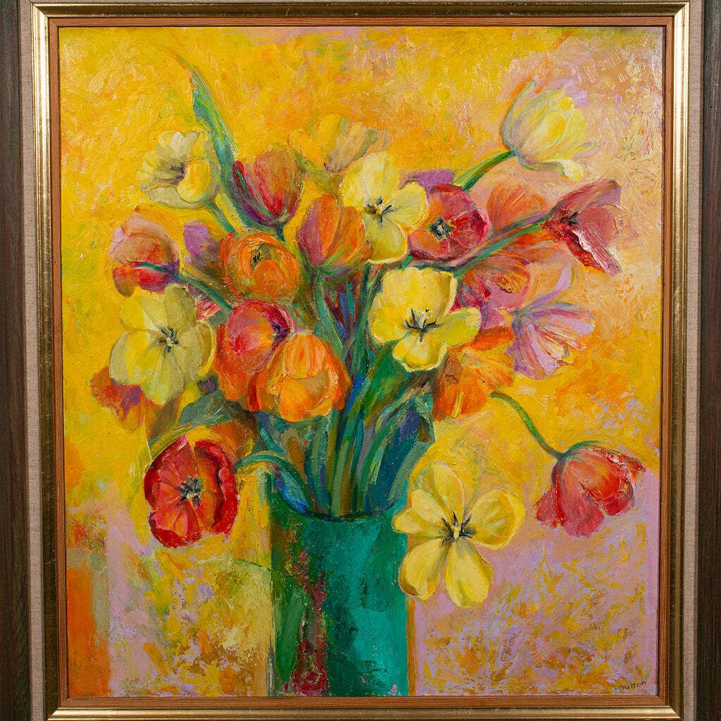 Contemporary Still Life Painting, English, Framed Oil On Canvas, Artist Signed photo Art