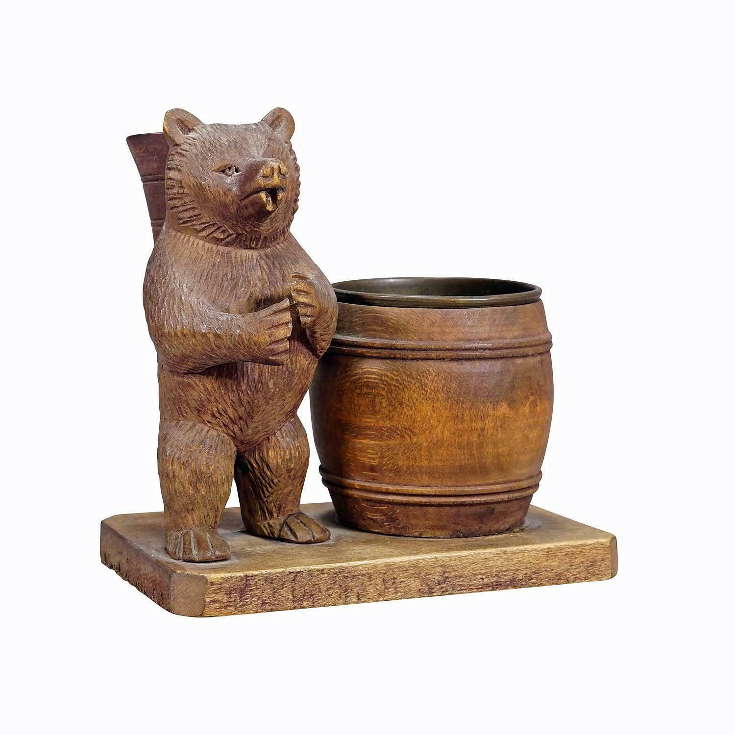 A Wooden Carved Black Forest Bear Desk Set Ca. 1920s photo furniture