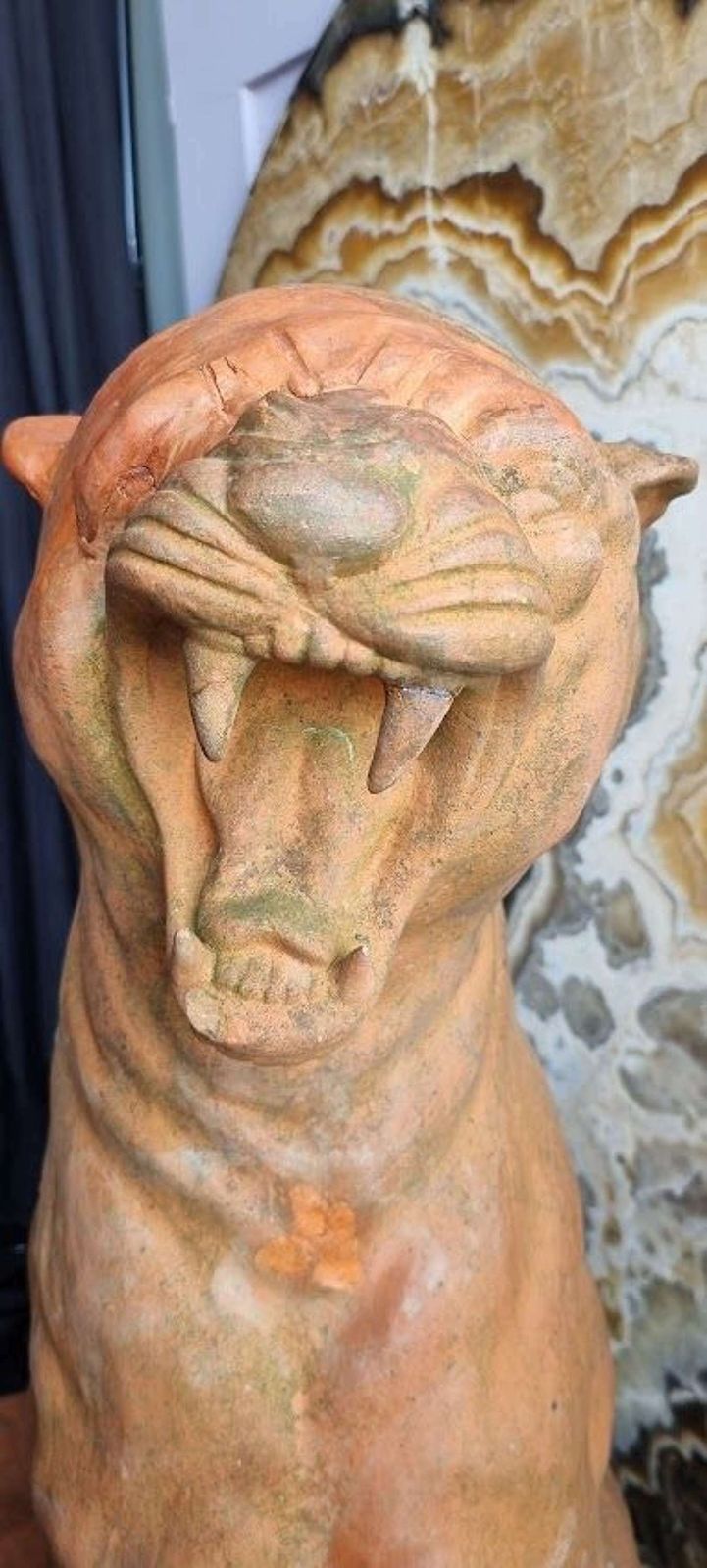 A Pair Of Mid 20th Century Italian Terracotta Garden Panthers photo Art