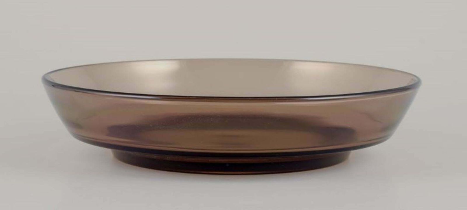 Vereco, France. Set Of Six Soup Bowls In Smoked Art Glass. 1970s. photo for sale
