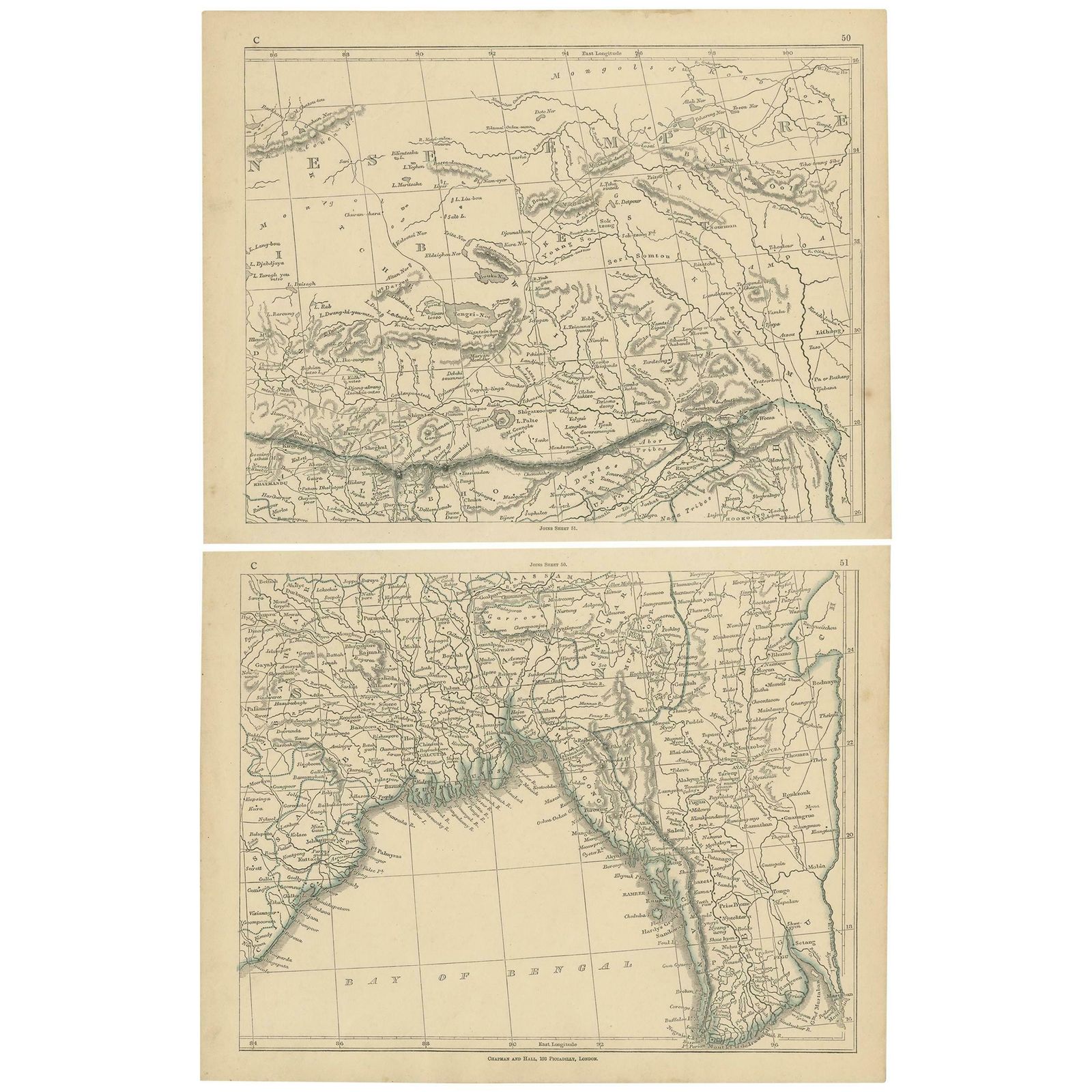 Antique Map Of The Region Of The Bay Of Bengal By Lowry, 1852