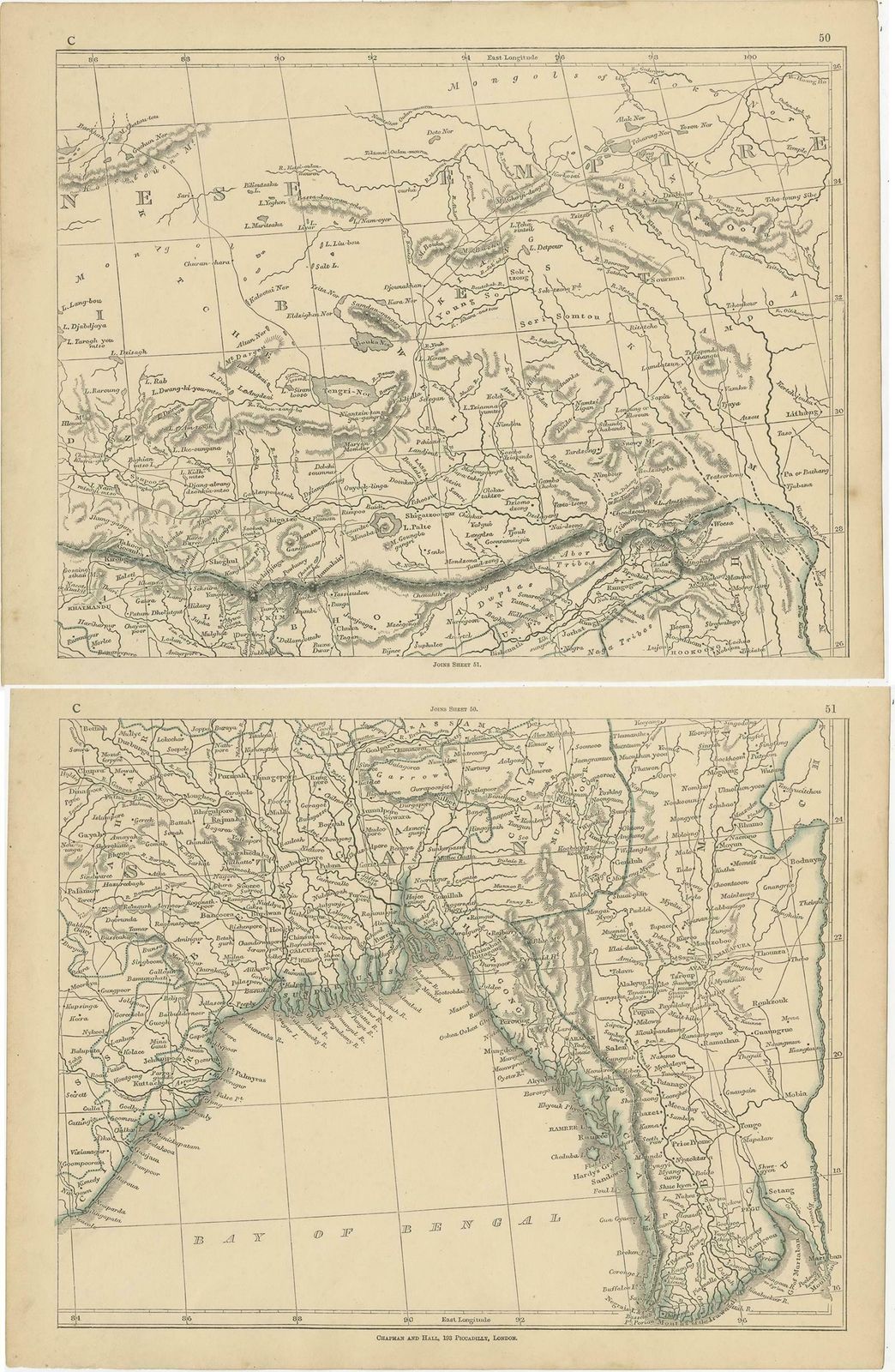 Antique Map Of The Region Of The Bay Of Bengal By Lowry, 1852 photo Art