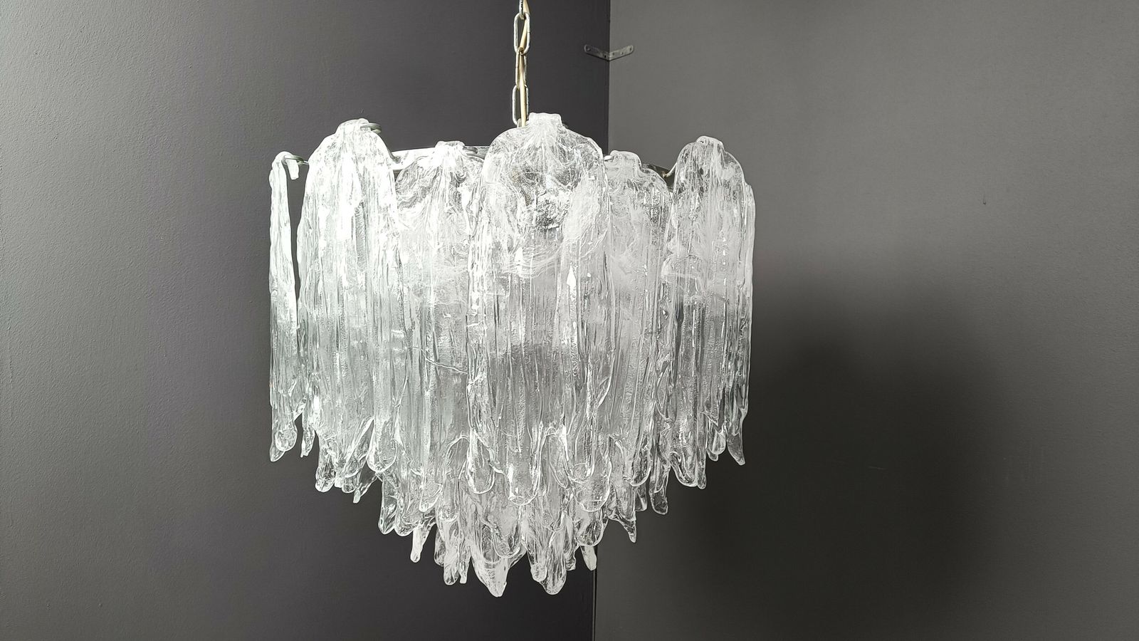 Vintage Mazzega Murano Glass Chandelier, 1970s