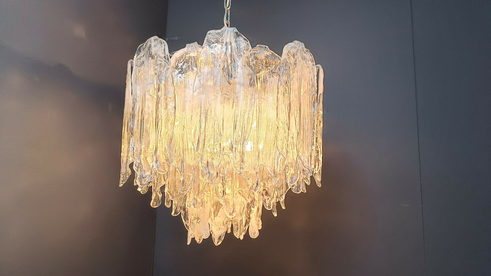 photo furniture Vintage Mazzega Murano Glass Chandelier, 1970s