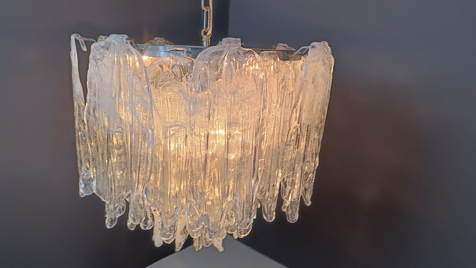 Lighting Vintage Mazzega Murano Glass Chandelier, 1970s photo