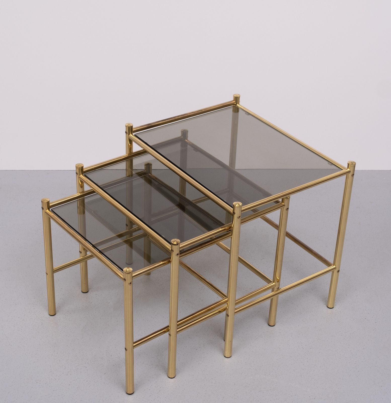 Brass Nesting Tables Hollywood Regency 1970s France photo furniture