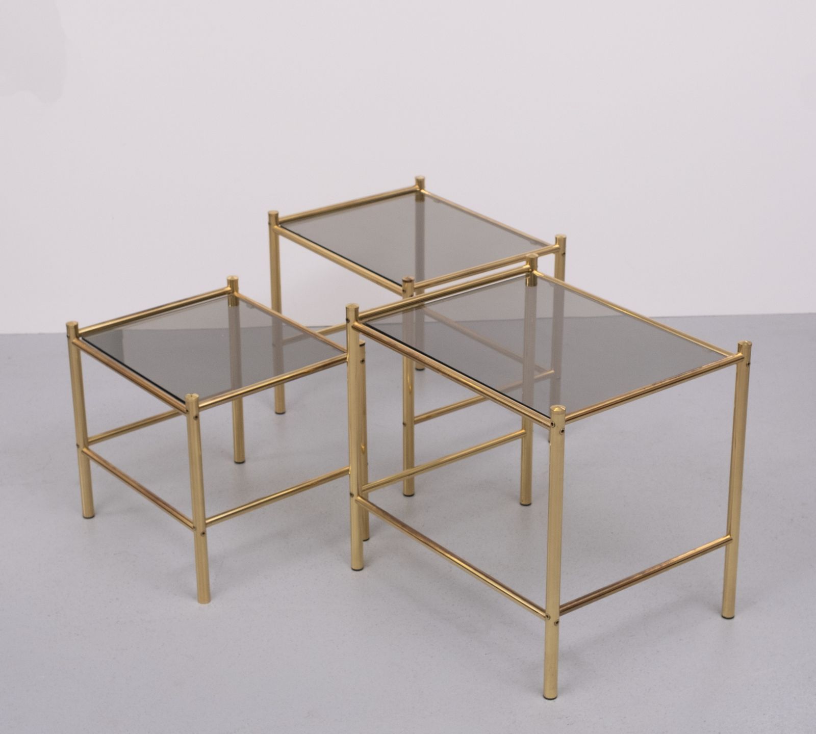Brass Nesting Tables Hollywood Regency 1970s France