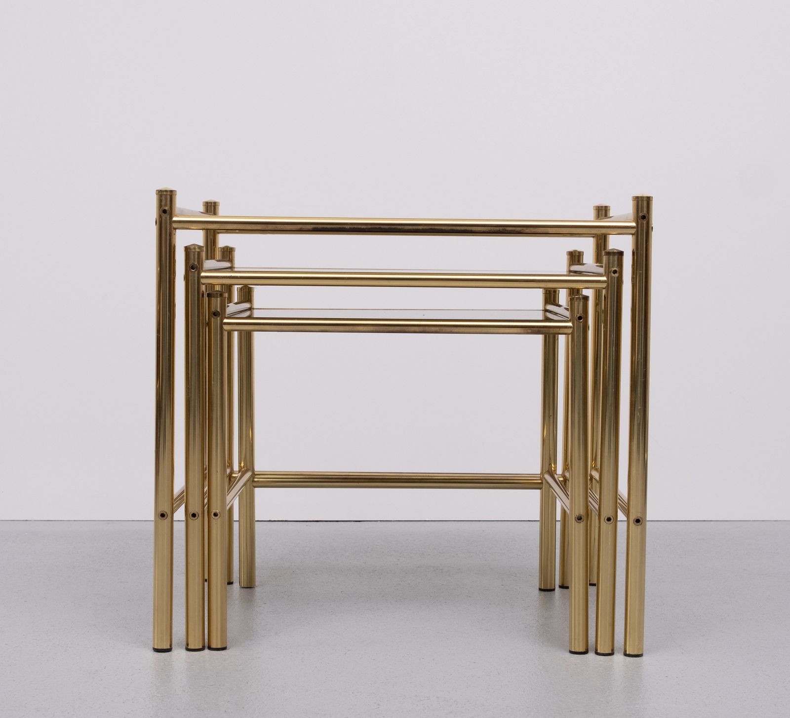 Brass Nesting Tables Hollywood Regency 1970s France photo 1014.0