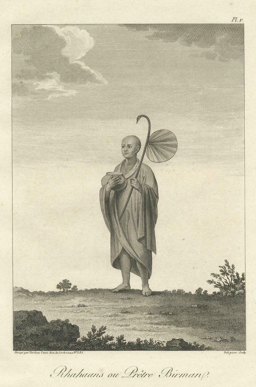 Antique Print Of A Burmese Priest By Symes, 1800 photo furniture