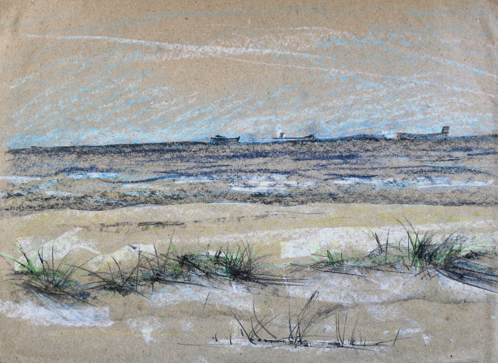 Victor Karnauh By The Sea. Paper, Pastel 27x33 Cm £155.10