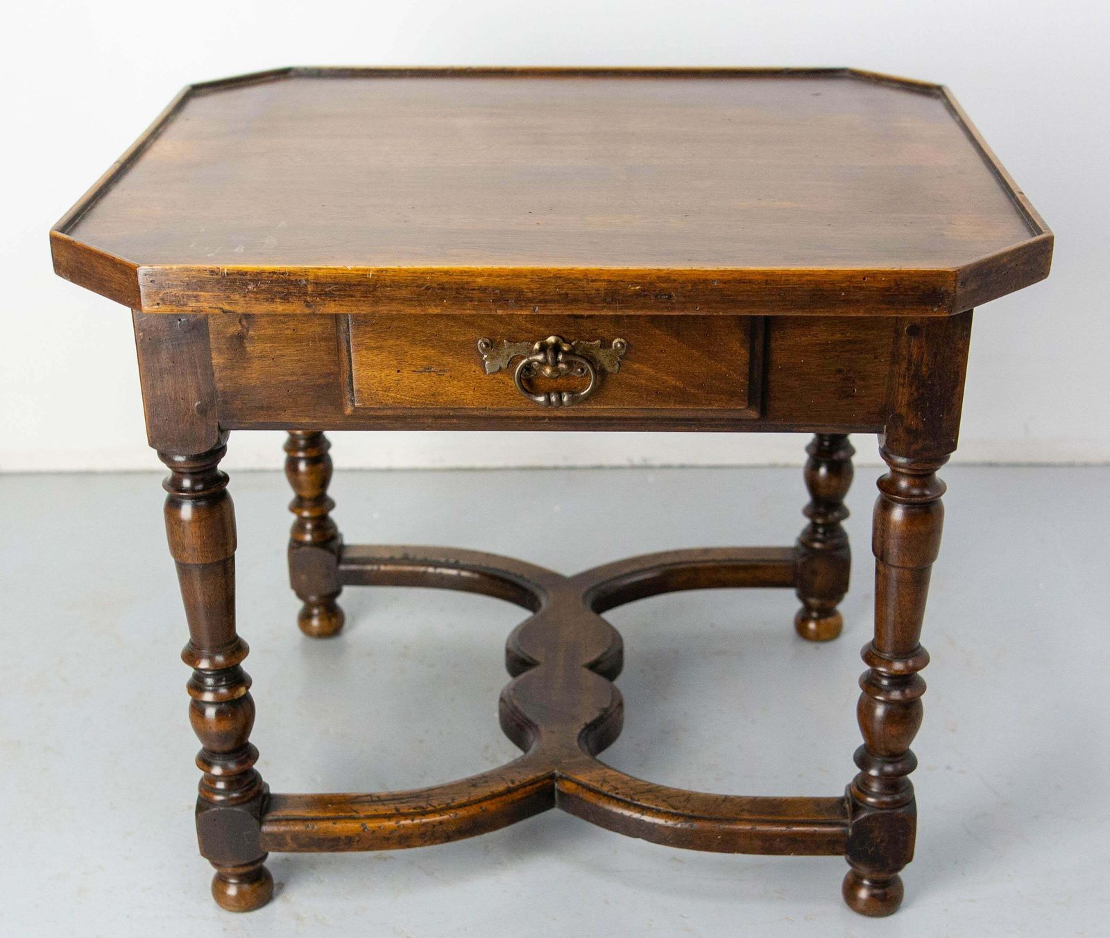 Antique French Walnut Coffee Table End Table With Drawer Circa 1940 photo buy