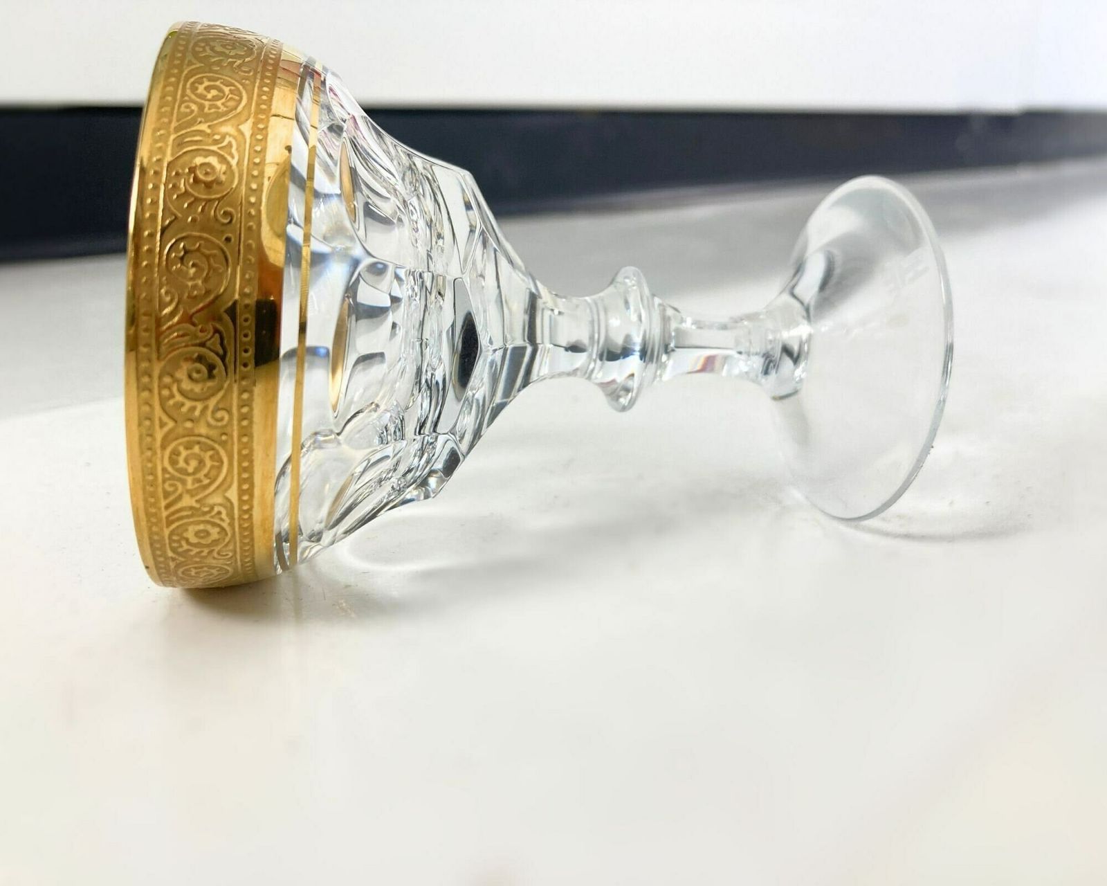 Kristallen Cordial Coupes Goud | 6 Stuks Likeurglas | Theresienthal Bernadotte | Gesigneerd photo for sale