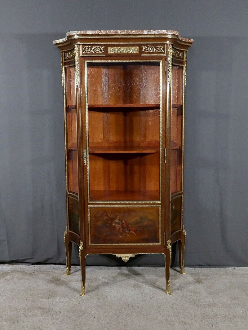 Mahogany Showcase, Transition Louis XV Louis XVI Style – 1900