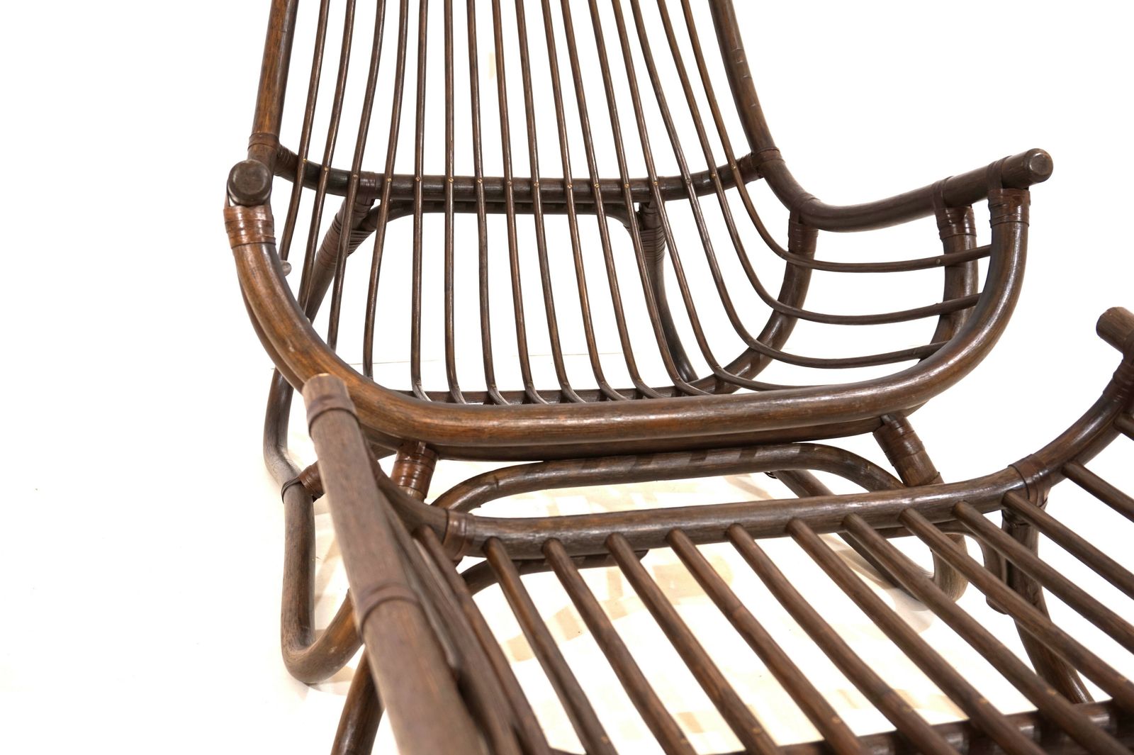 Manou Rattan Lounge Chair In Pagoda Style photo 550.0