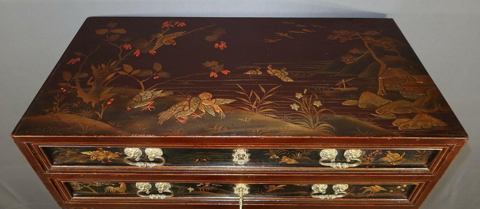 Chinese Cabinet In Lacquered Wood And Painted Wood – Early 20th Century photo vinterior