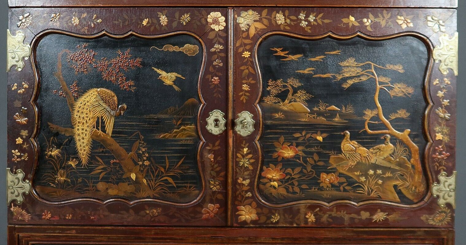Furniture Chinese Cabinet In Lacquered Wood And Painted Wood – Early 20th Century photo