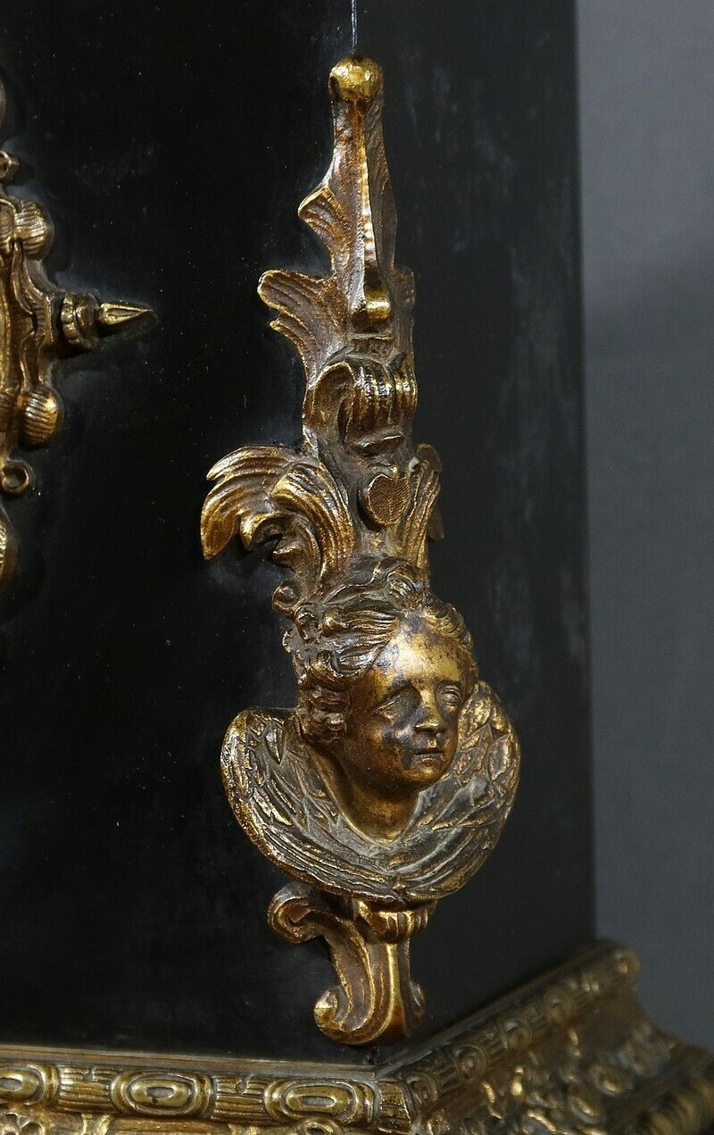 photo vinterior Marble And Bronze Clock, “The Angel In Contemplation”, Miroy Frères, Napoleon III Period – Mid 19th Century