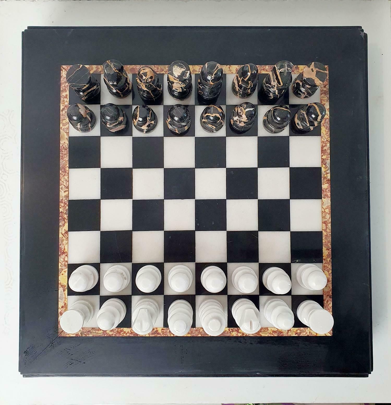 Italian Marble Chess Board, 1980s photo Home Decor
