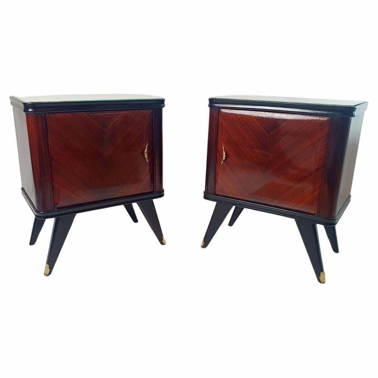 A Pair Of Italian Mid Century Nightstands