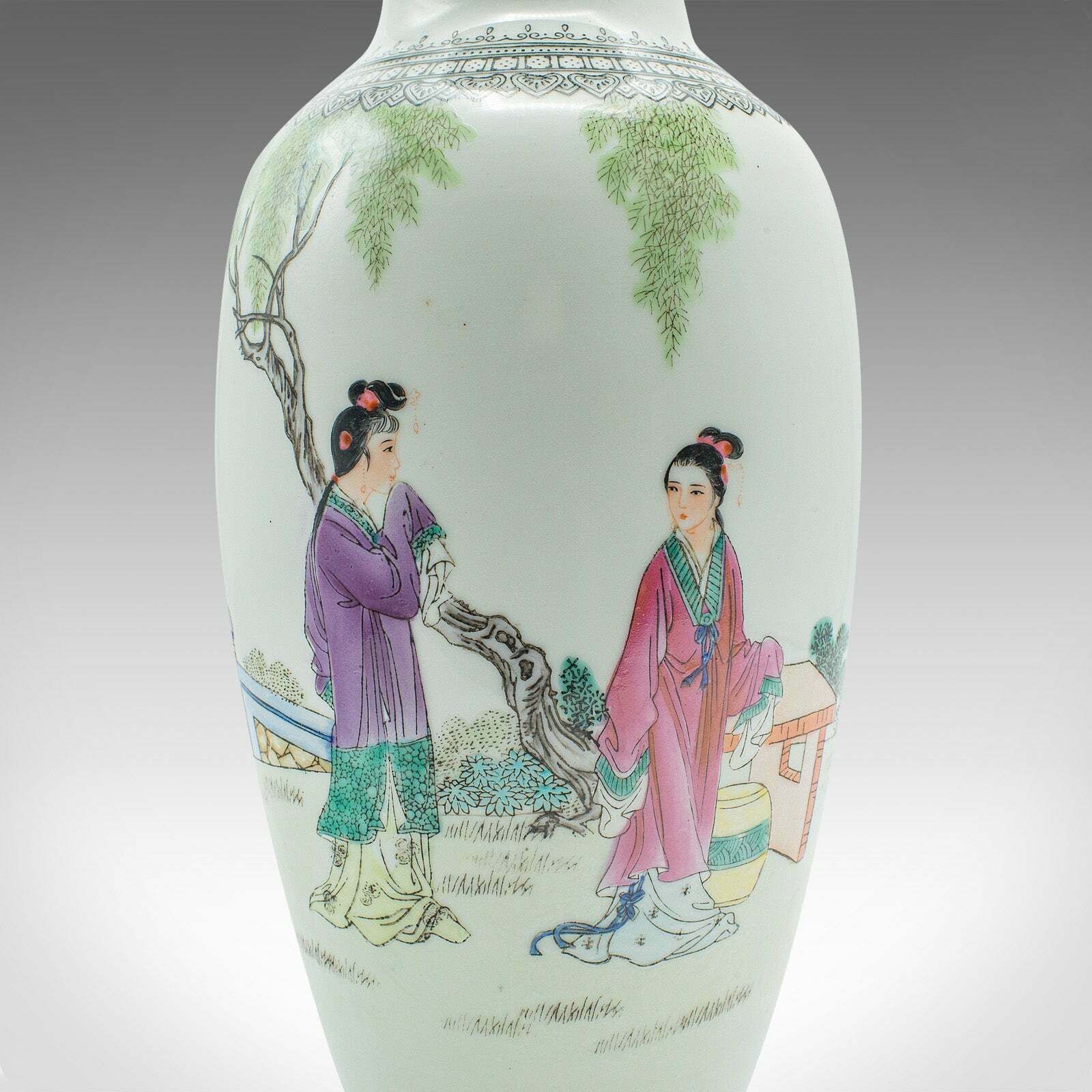 photo for sale Vintage Flower Vase, Chinese, Ceramic, Stem Sleeve, Mid Century, Circa 1960