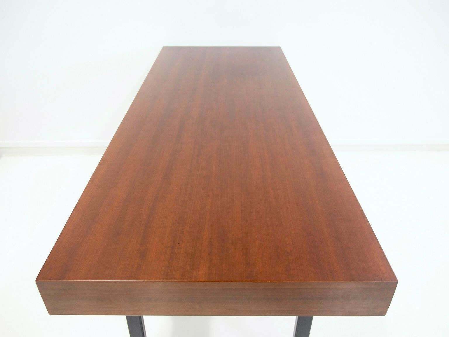 photo buy Wooden Writing Desk With Drawers And Black Lacquered Legs