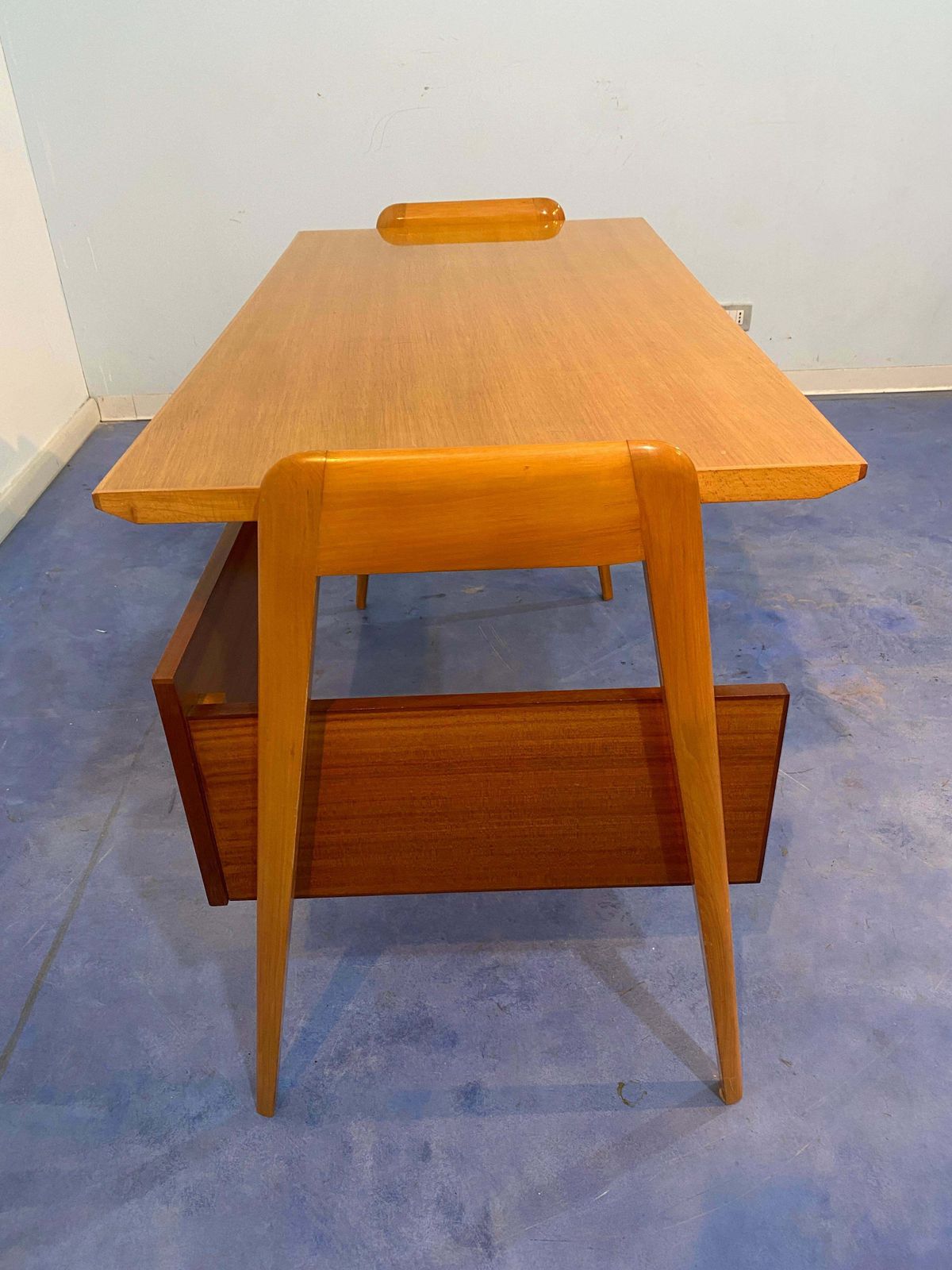Italian Mid Century Modern Desk And Chair Designed By Vittorio Dassi In 1950s photo vinterior