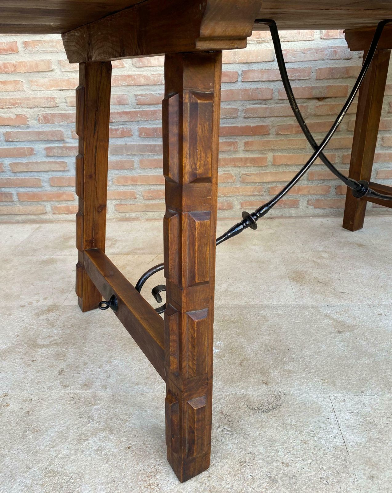 2678.0 Antique Spanish Oak Work Table, 1800s photo
