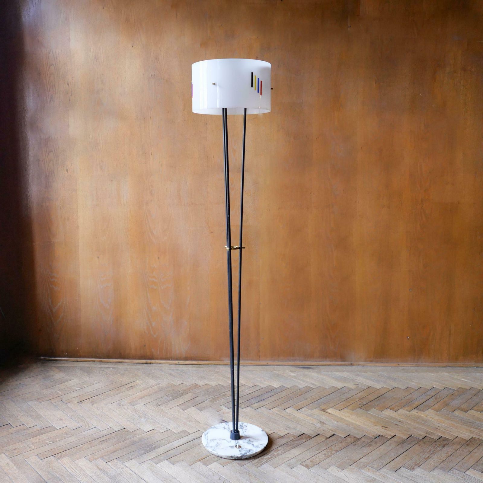Mid Century Modern Steel Marble Floor Lamp By Angelo Brotto, Italy 50s photo vintage