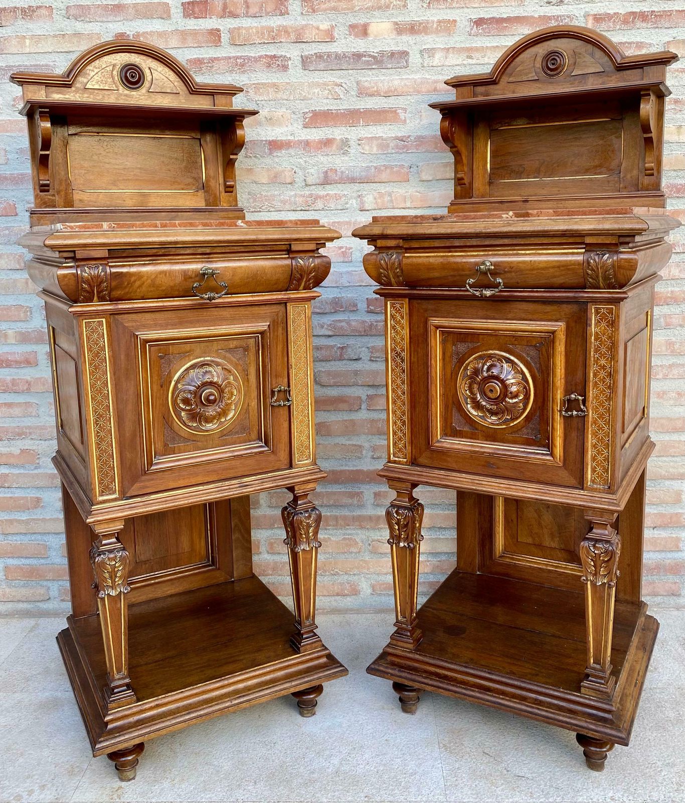 19th Century French Marble Top Bedside Tables, 1890s, Set Of 2 £3,040.21per Set photo 3496.0