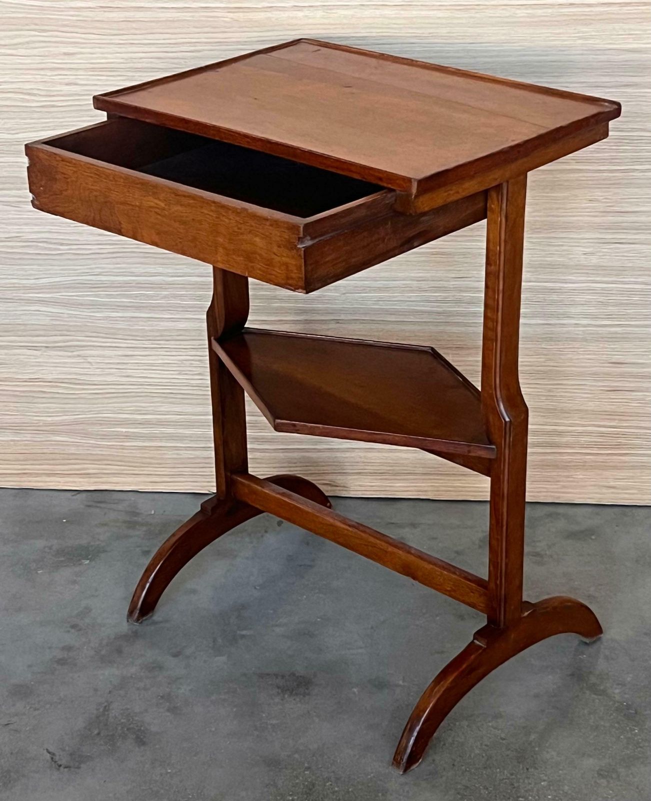 photo furniture French Art Nouveau Side Table Or Nightstand With Drawer And Shelve