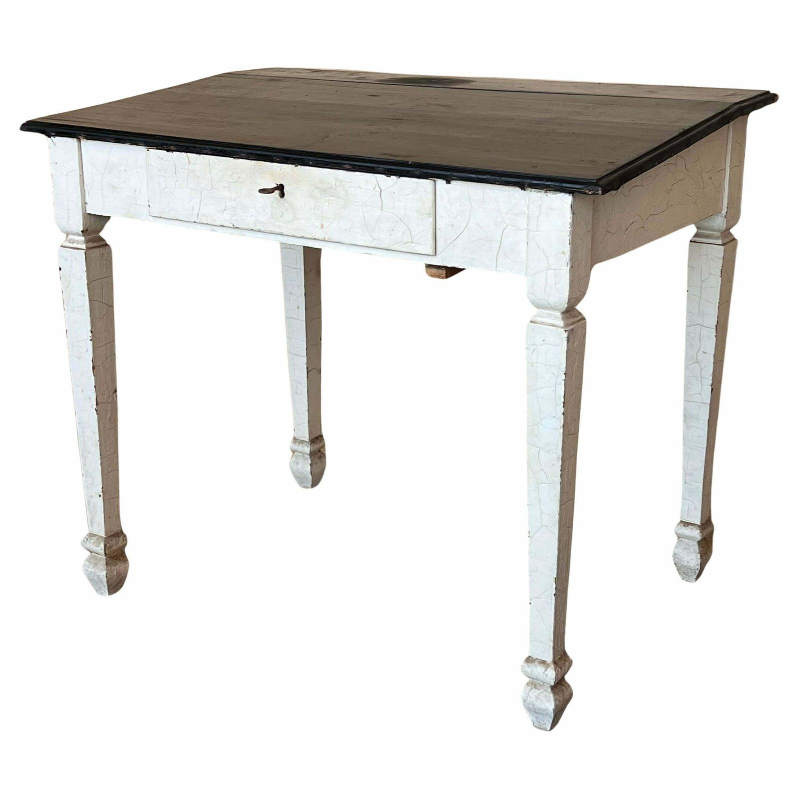 Black Ebonized Wood “Architect Desk” Table With Drawer, France