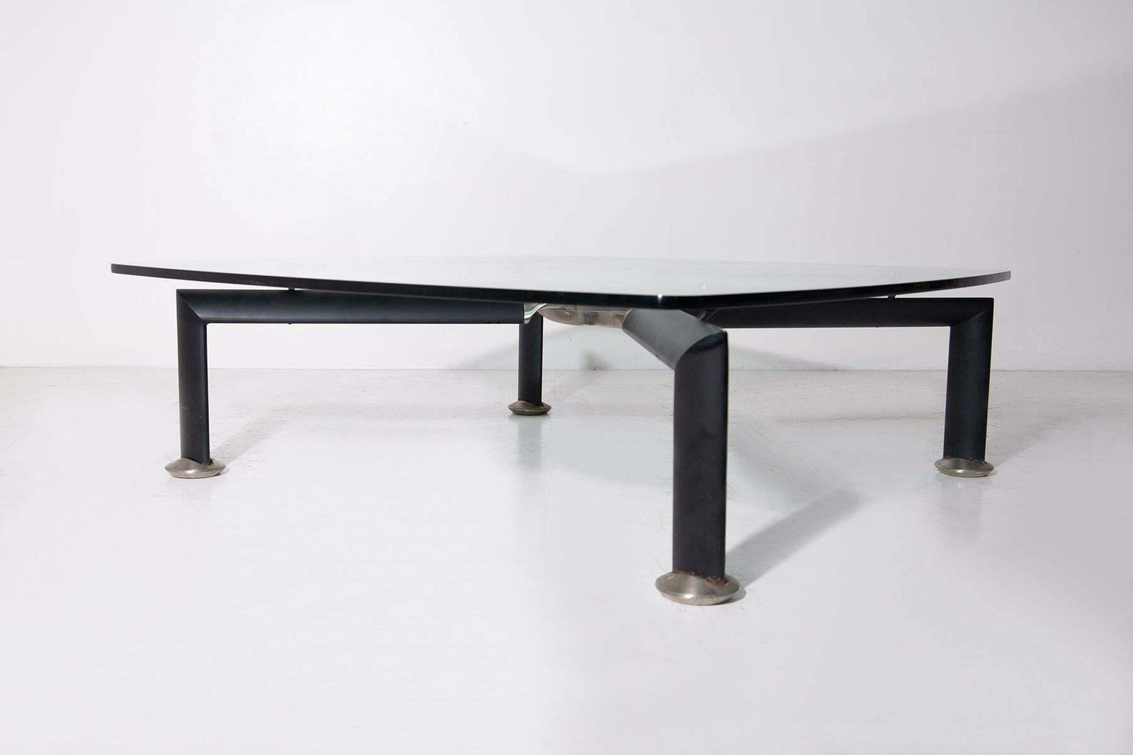 Rare Square Table In Steel And Glass By Osvaldo Borsani For Tecno photo vinterior