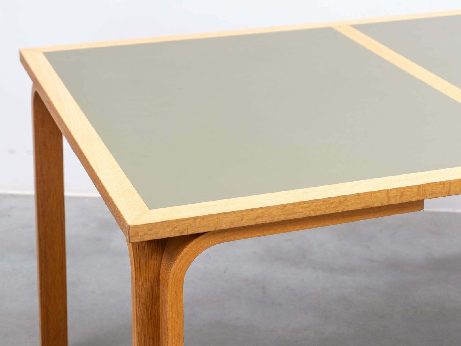 photo furniture Magnus Olesen Labeled Made In Denmark Green Olive Table Top, 1970s