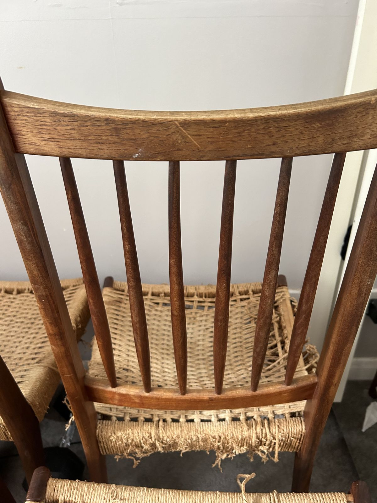 Midcentury Arne Hovmand Olsen For Mogens Kold 4 X Danish Dining Chairs photo Furniture