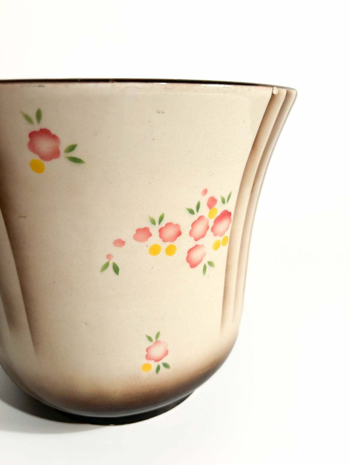 Cachepot Vase In Airbrushed Ceramic By Galvani Pordenone From The 1940s photo vinterior