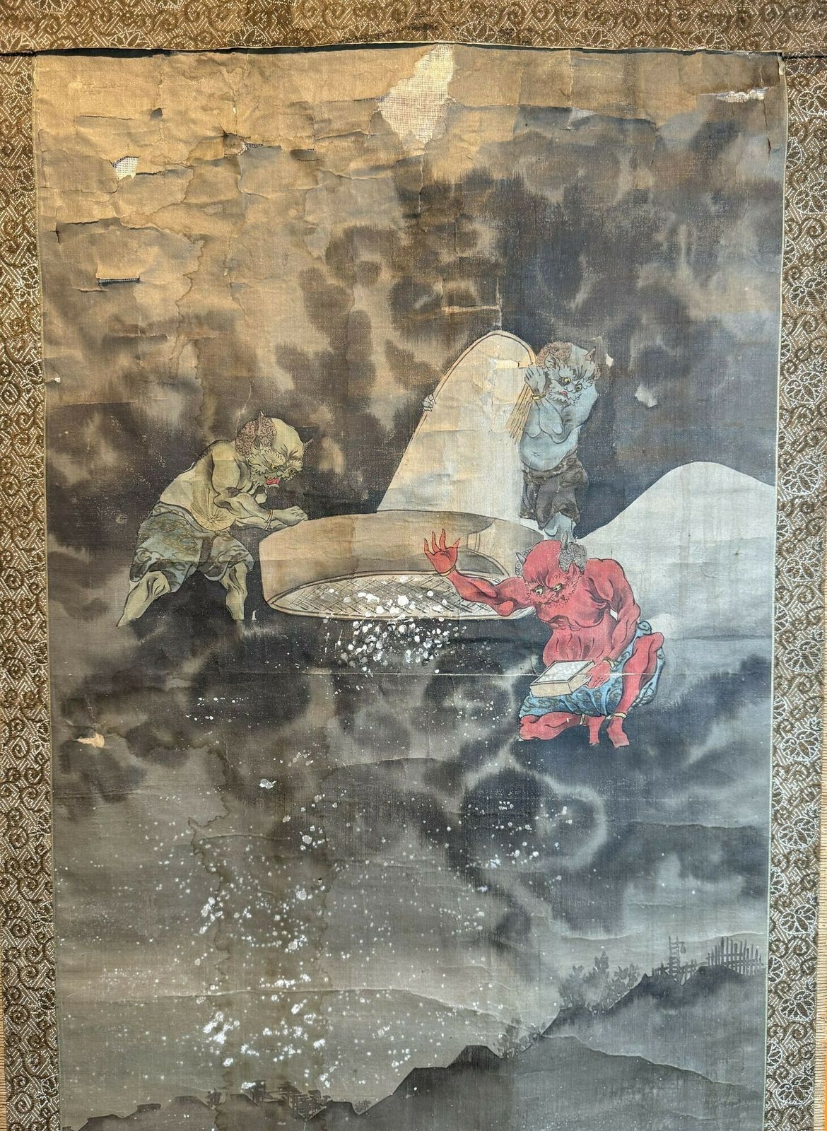 Japanese Scroll Painting Depicting The First Snow photo for sale