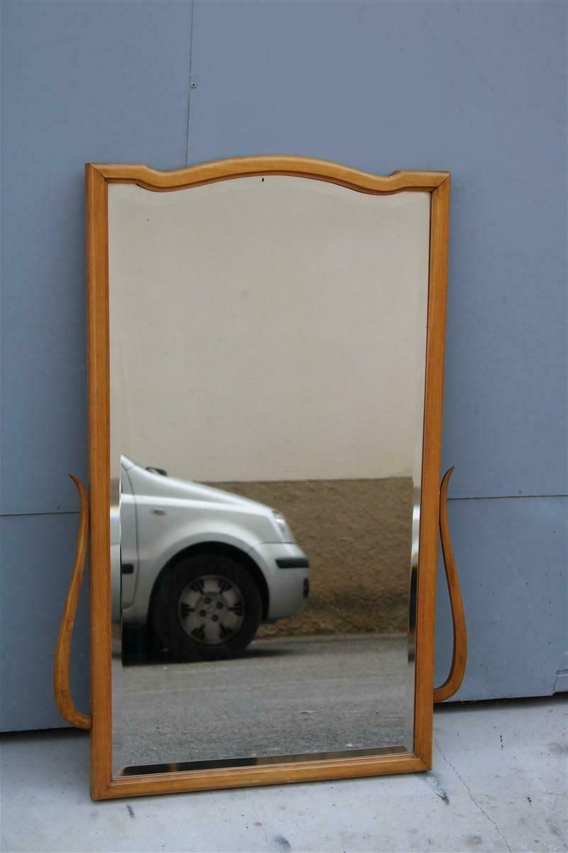 photo furniture Molato Wall Mirror In Carved Wood Italy 1950 Shaped