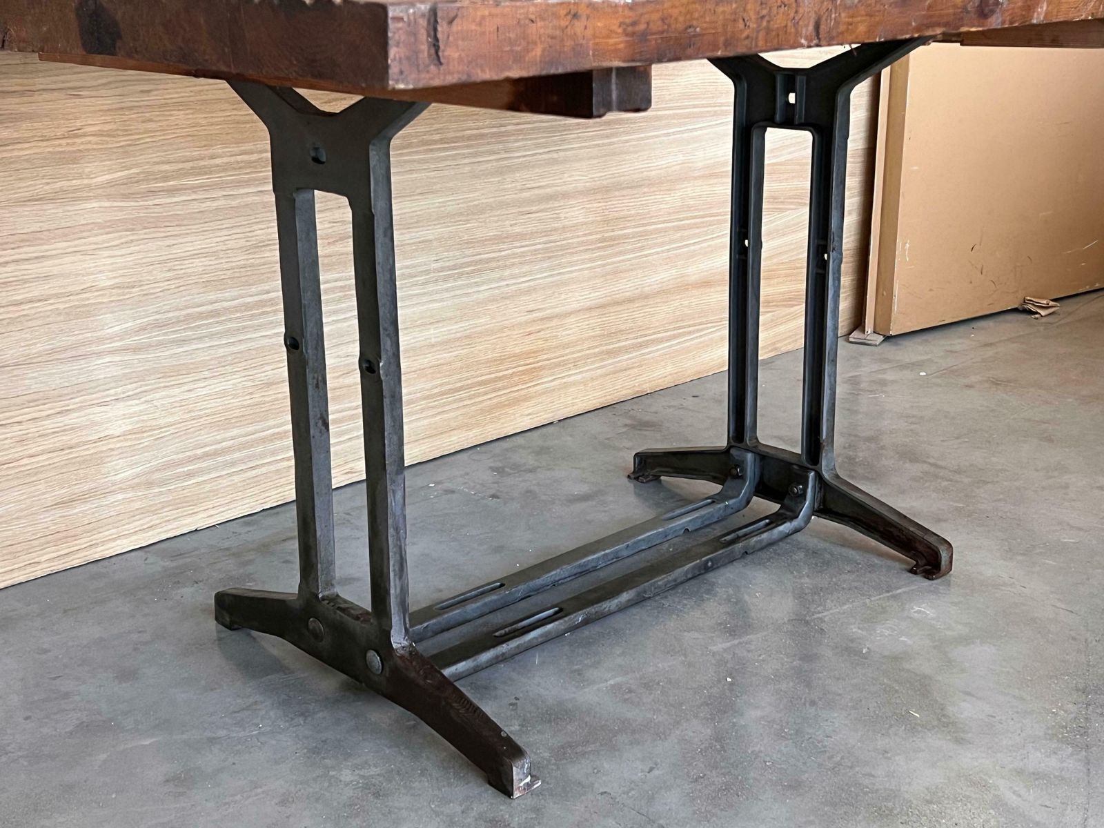 photo vinterior French Solid Cast Iron French Work Table With Wood Top