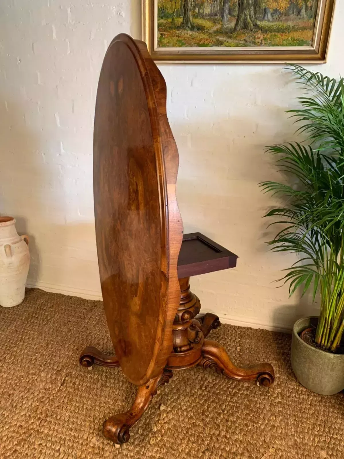 Antique Victorian Figured Walnut Center Table photo buy