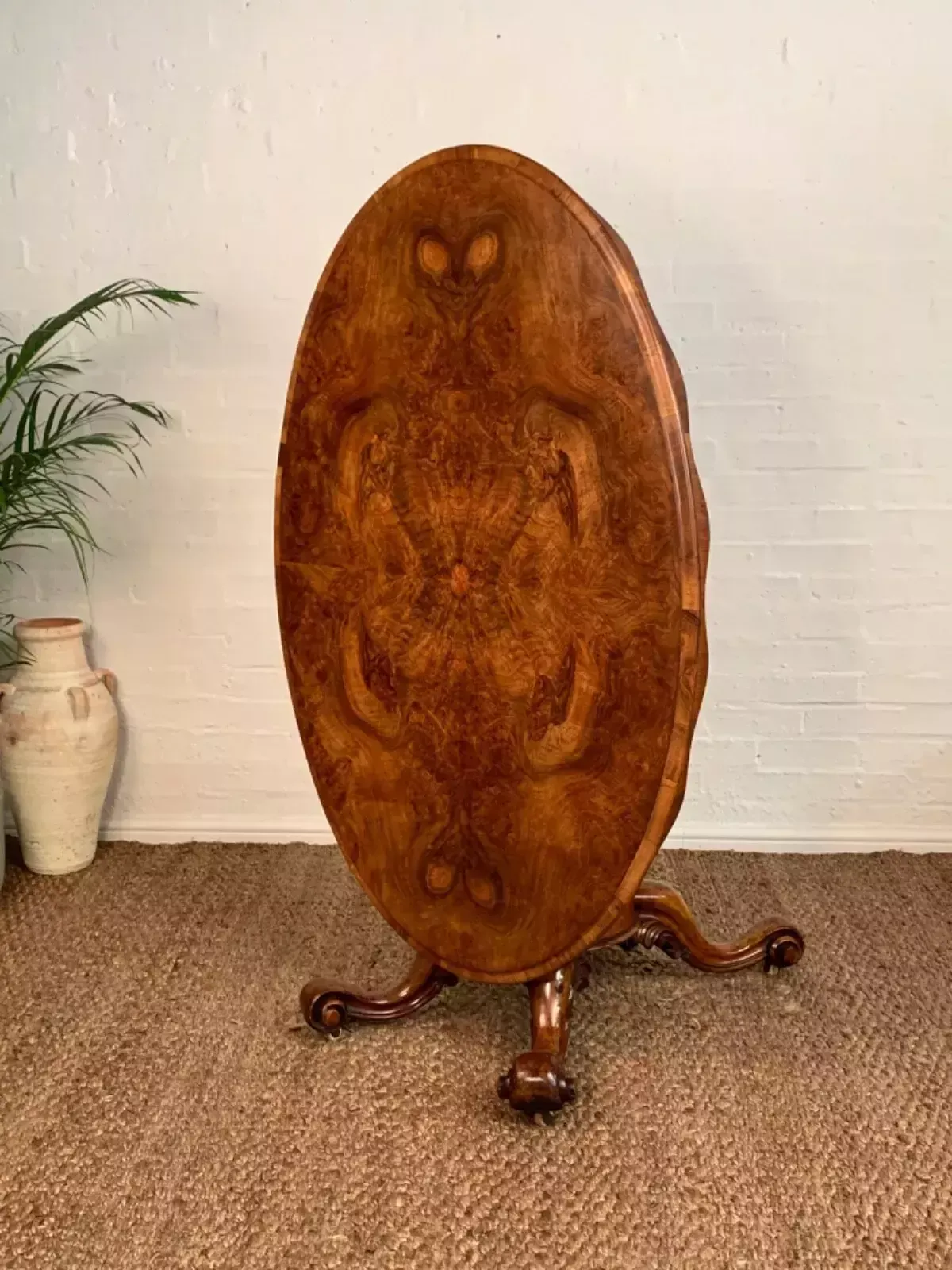 photo for sale Antique Victorian Figured Walnut Center Table