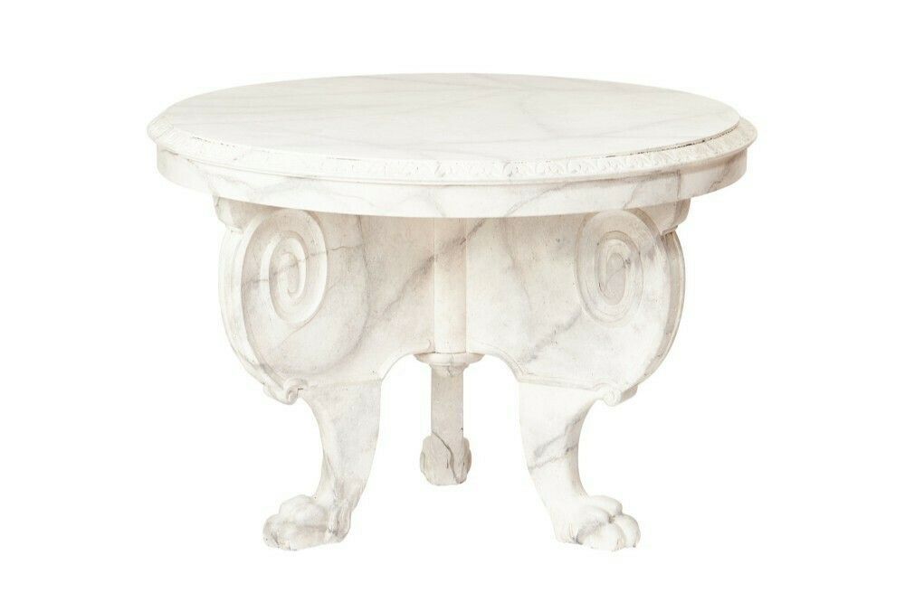 Faux Marble And Carved Centre Table Circa 1930s