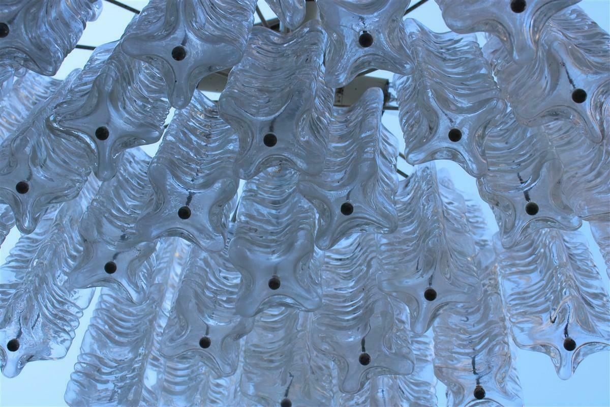 photo vintage Square Italian Mod Century Venini Chandelier 1960 Minimal Modern Design