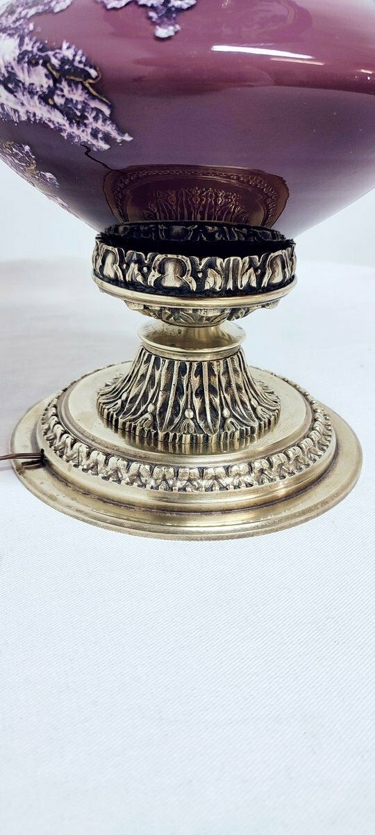 Bronze And Glass Table Lamp. Spain, 50s photo Lighting