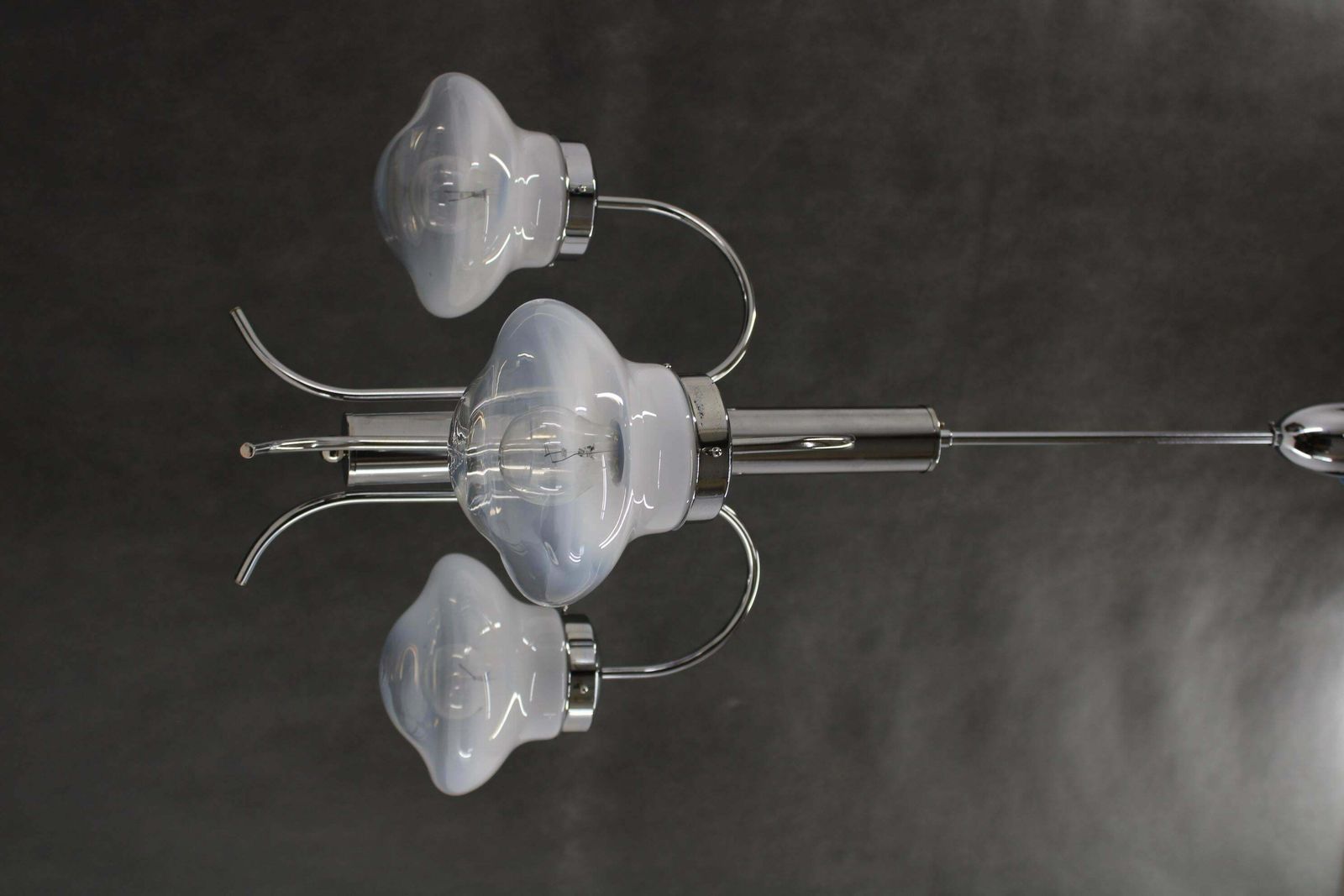 1960s Chrome Plated Chandelier With Murano Glass, Italy photo furniture
