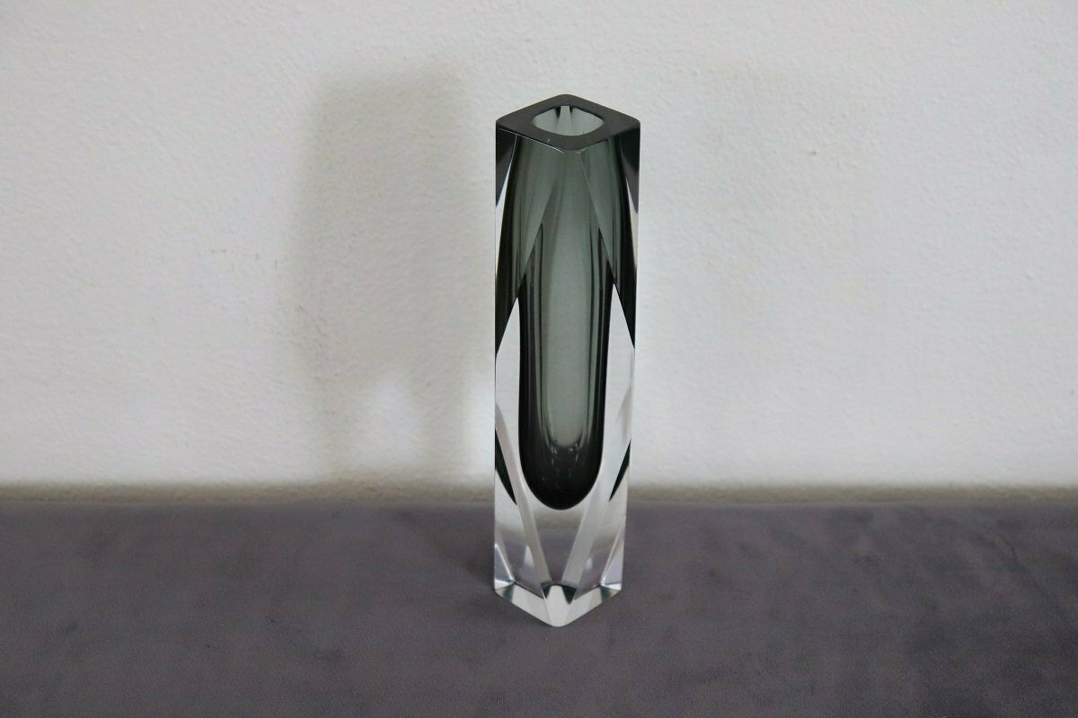 Art Glass Smoked Grey Vase Attributed To Flavio Poli For A. Mandruzzato, 1960s photo for sale