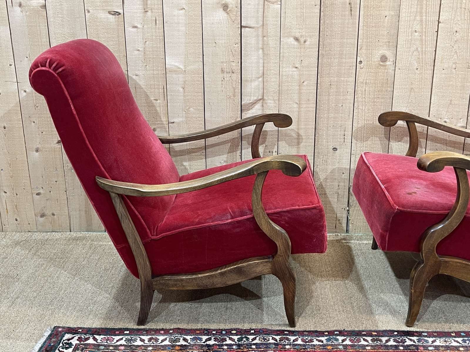 499.0 Pair Of Beech Bridge Armchairs From The 1950s photo