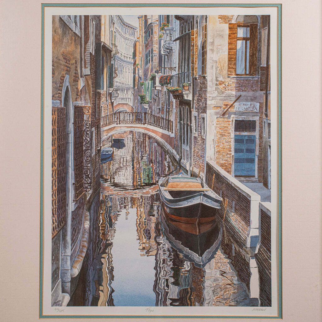 Contemporary Venetian Print, English, Framed, Limited Edition, Signed, Venice photo Art